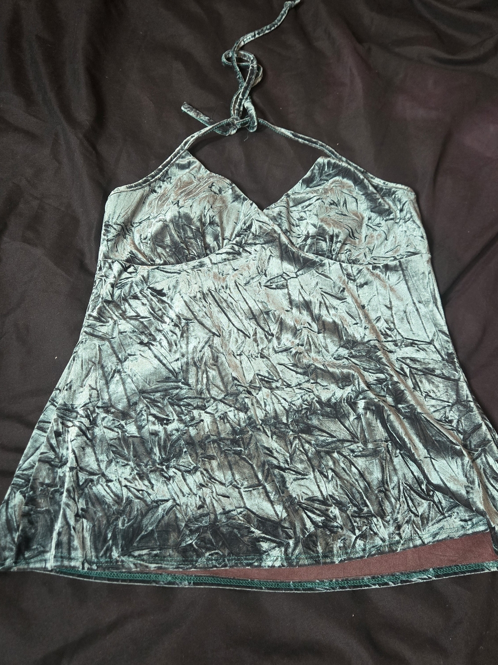 Y2K Charlotte Russe Teal Velvet Halter